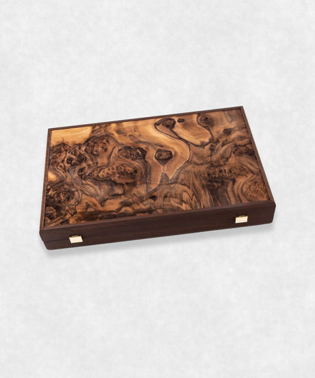 California Walnut burl Backgammon outside overview