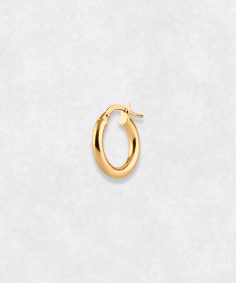 Hoops Earrings 18k Gold Maison Davis 10mm model side view