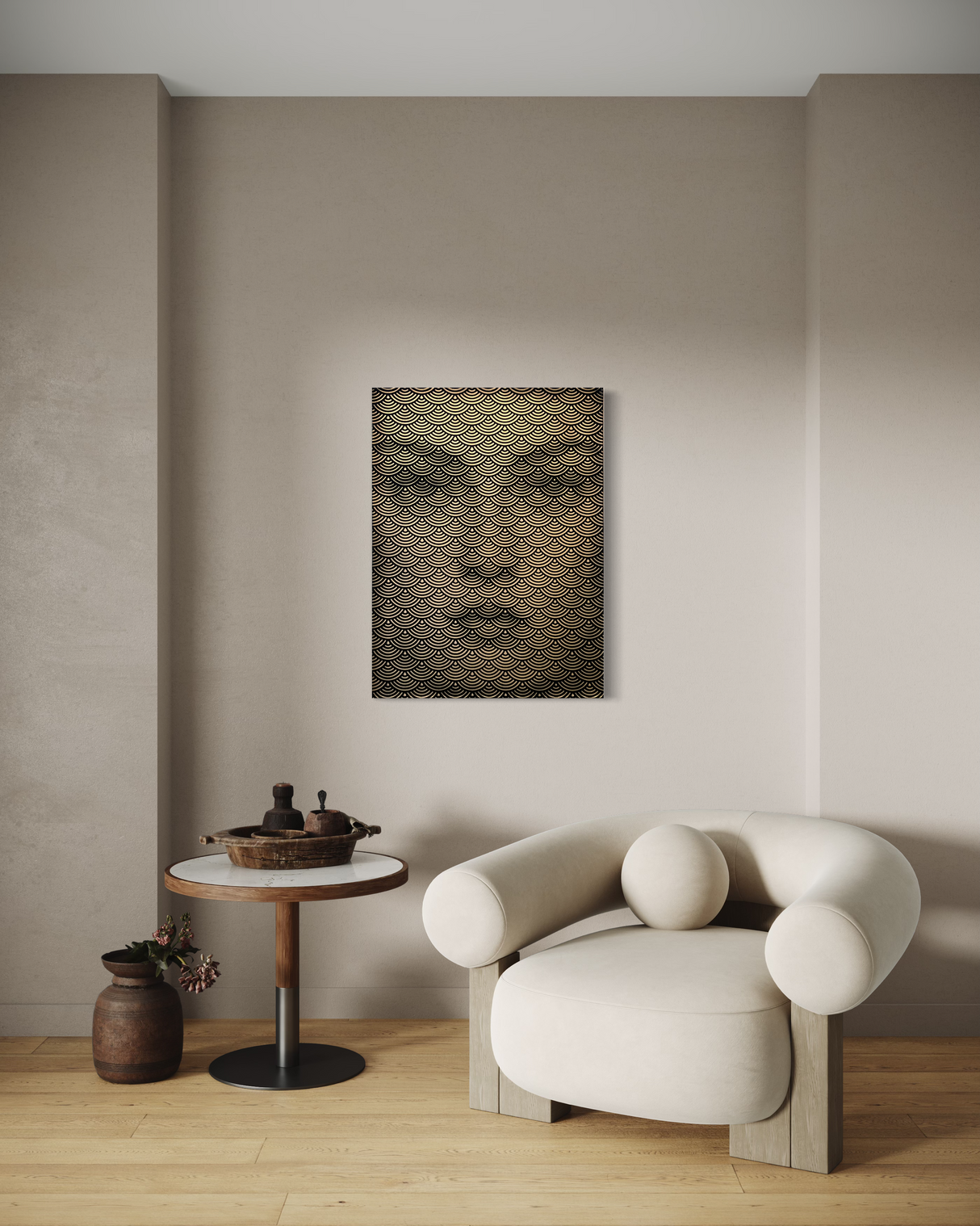 Lee Wagstaff Past is Present painting set on wall