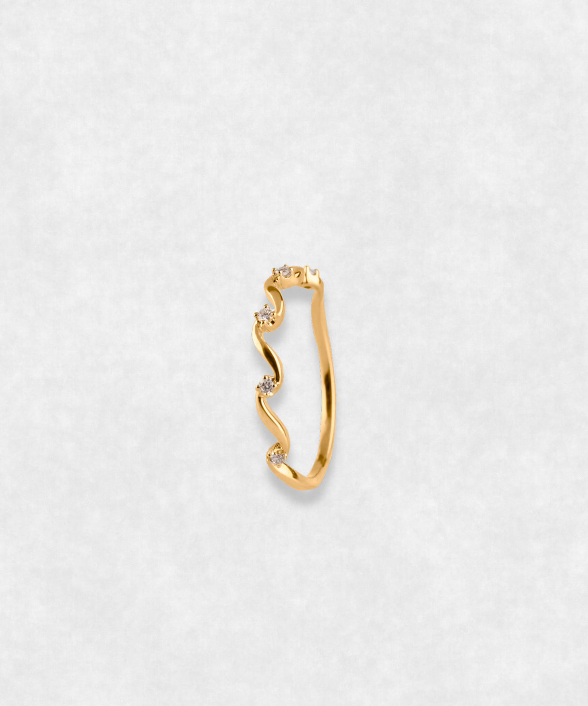 The Wave Gold Ring 18k with Natural and Ethical Diamonds