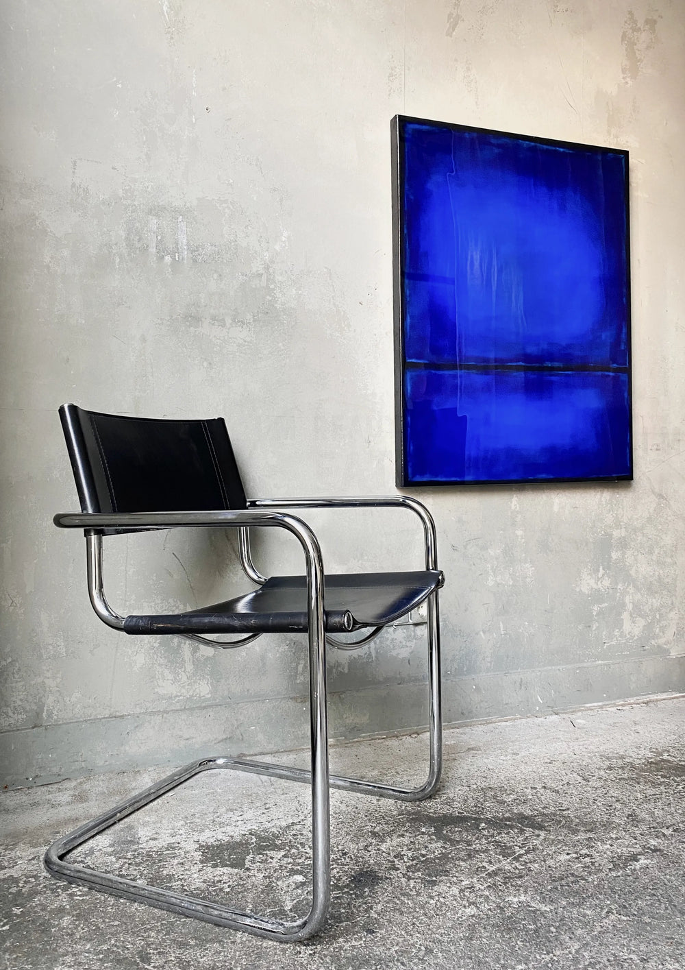 Cobalt mirror art painting of Mayse Ceha in situ