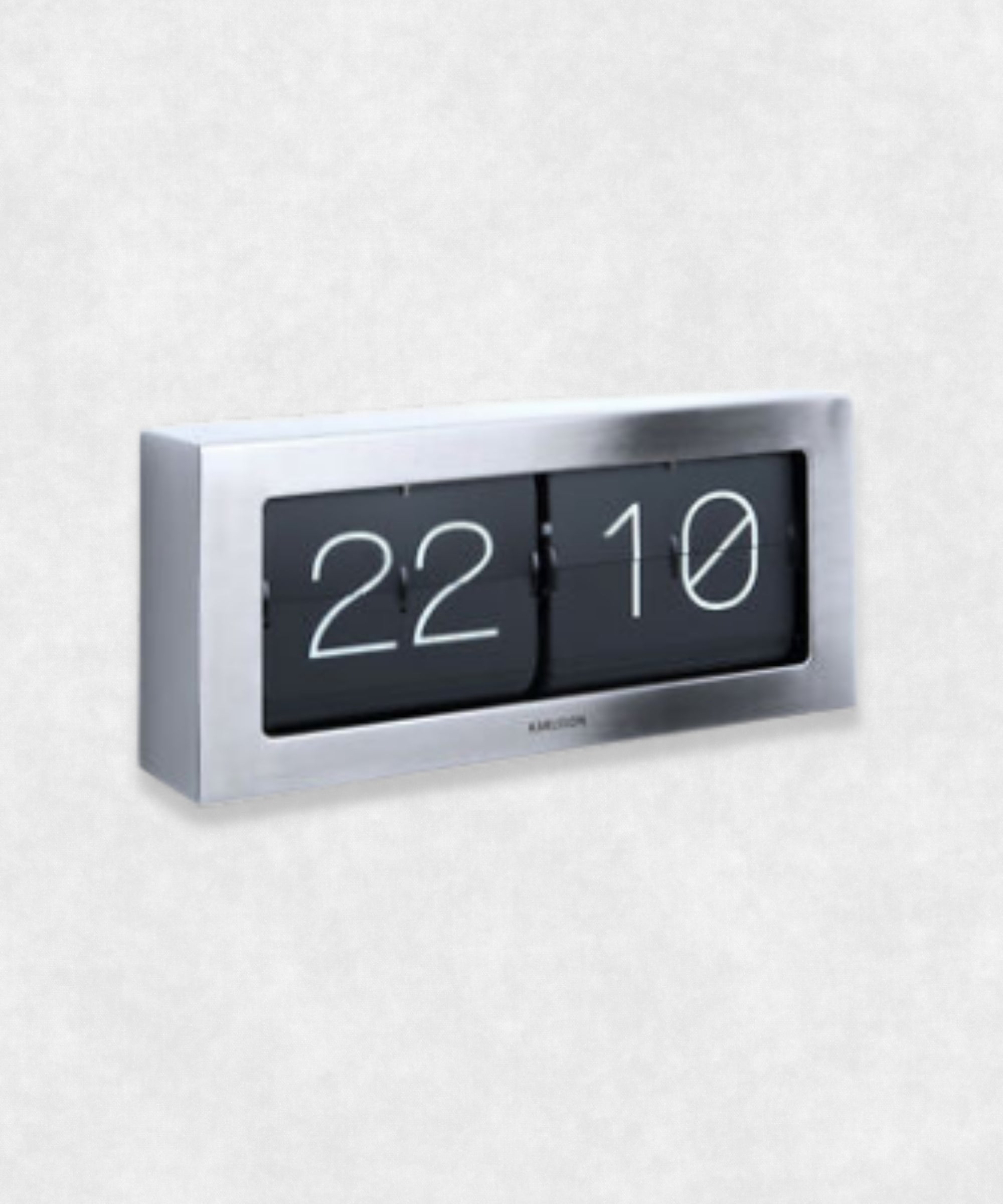 Flip Clock with Case Black and Silver
