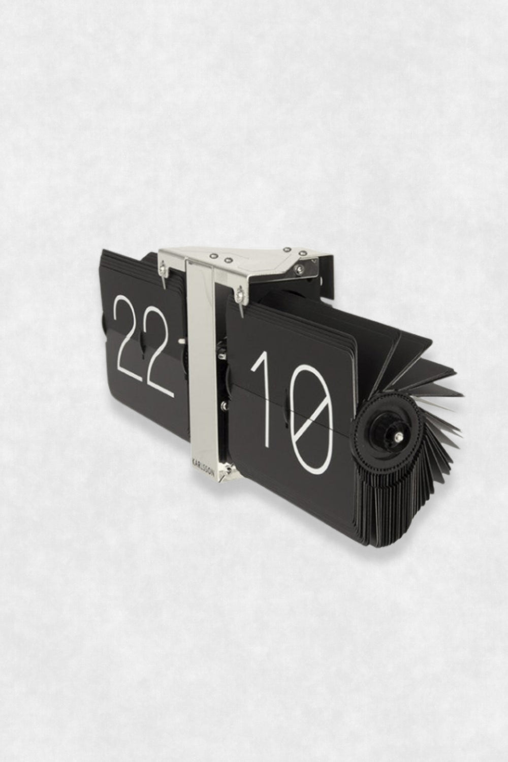 Flip clock Black and Silver Side view