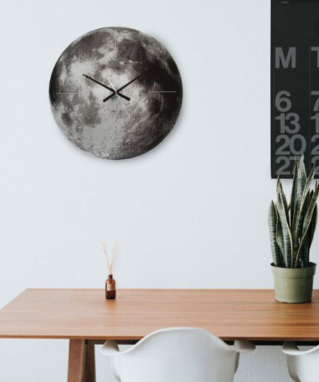 Glass Moon Clock on Wall