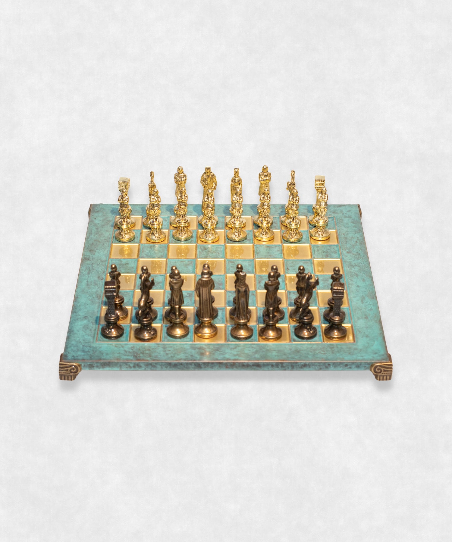 Handmade Luxury Chess Renaissance Bronze And Brass Alt view