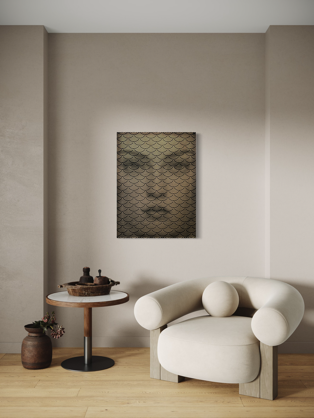 Lee Wagstaff Past is Present painting set on wall