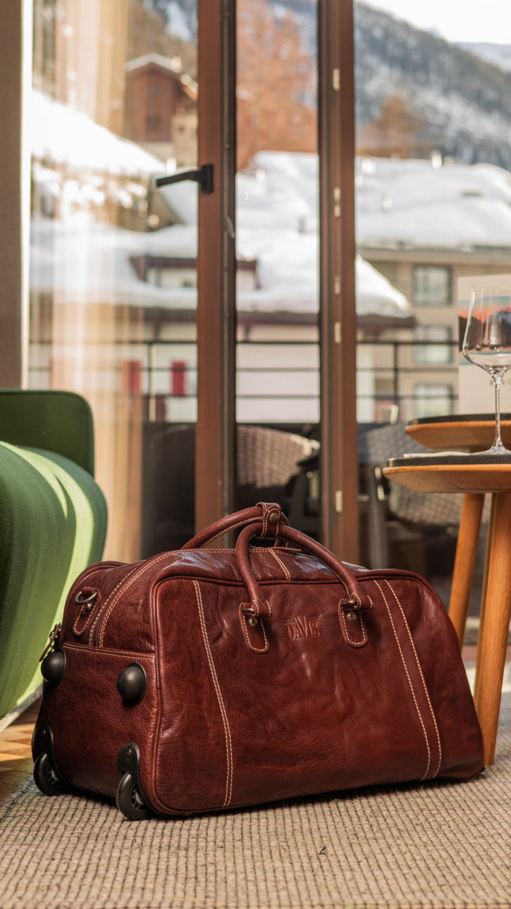 Maison Davis Trolley Leather Bag Hotel Room