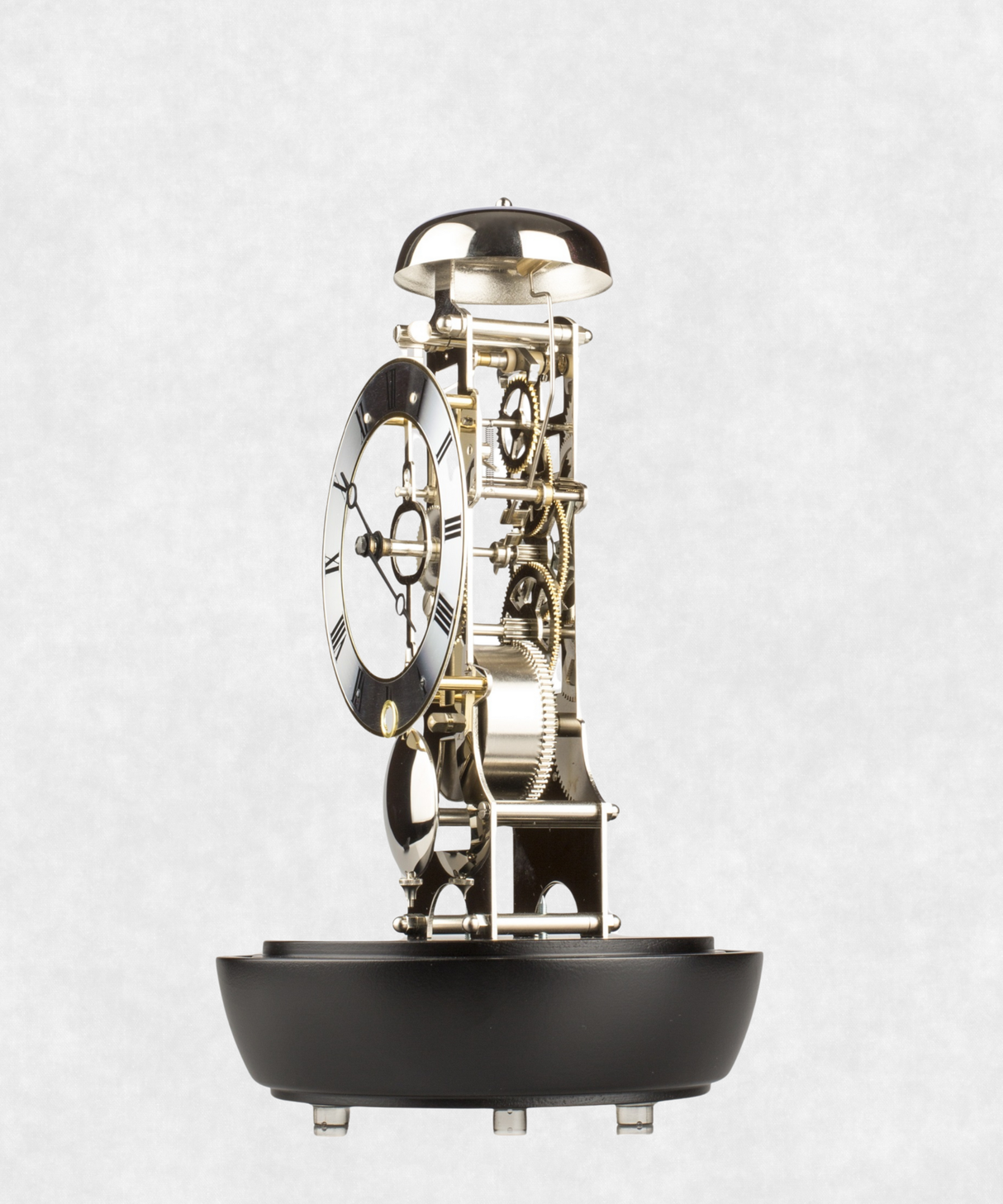 Mechanical Clock under Glass side view