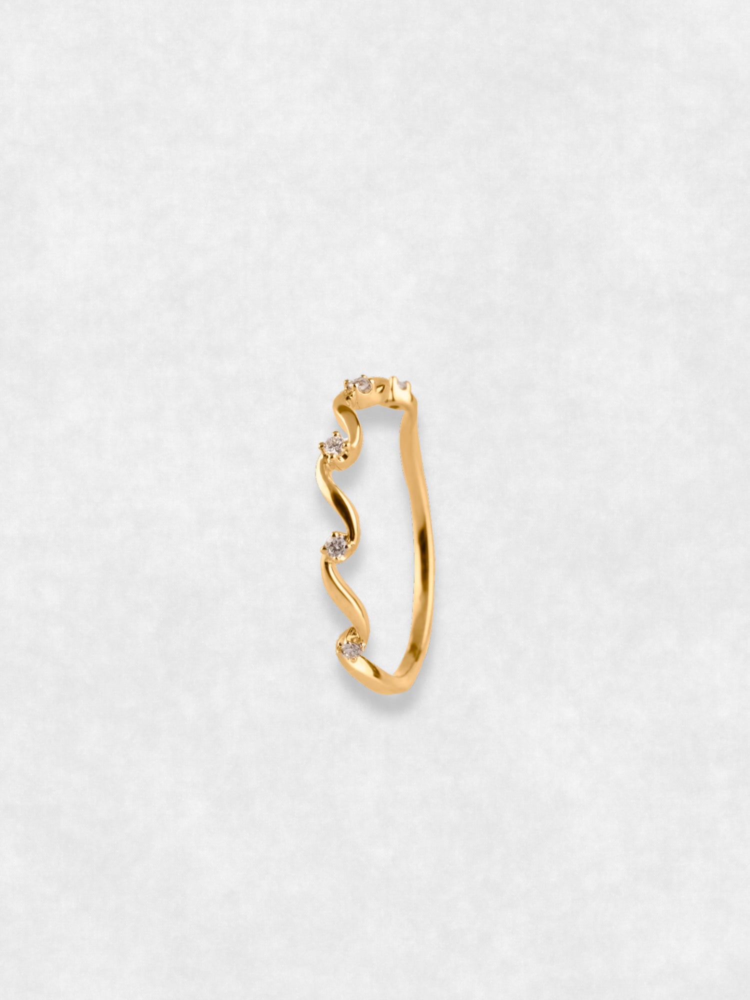The Wave Gold Ring 18k with Natural and Ethical Diamonds