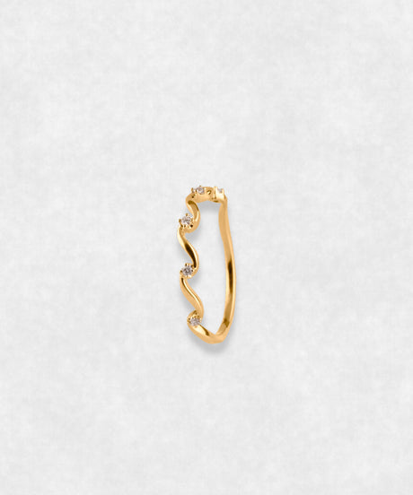 The Wave Gold Ring 18k with Natural and Ethical Diamonds