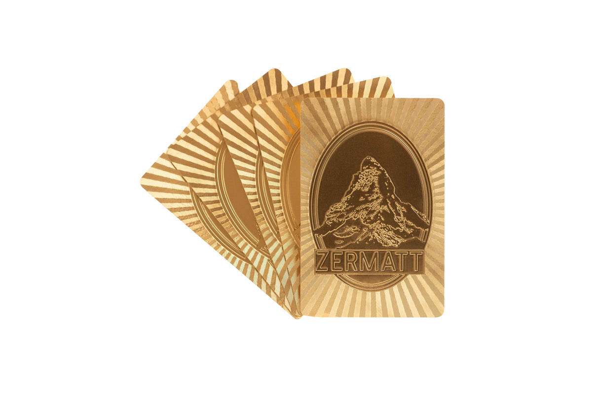 Zermatt Matterhorn Original Luxury Playing Cards Gold back view made by Maison Davis