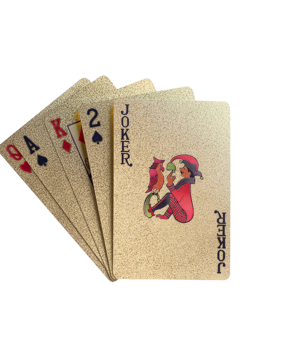 Zermatt Matterhorn Original Luxury Playing Cards Gold front view made by Maison Davis