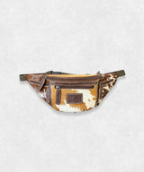 Cowhide leather belt bag front view, compact and stylish for everyday use