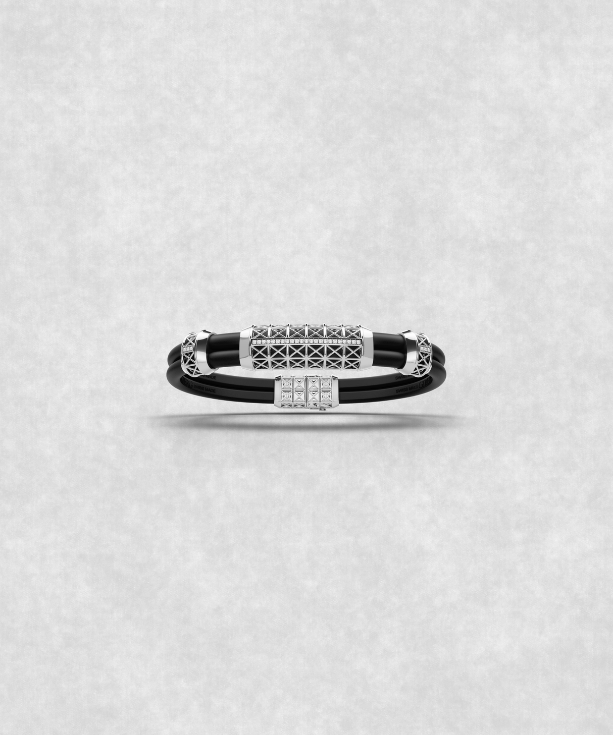 Pulsera doble Gladius, oro blanco, 29 diamantes