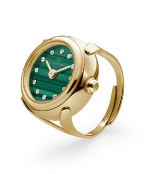 Ring uhr mit Mlachite dial swiss made